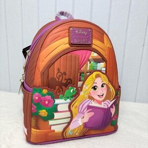 Loungefly Disney Rapunzel Storybook Backpack - Brown and Purple
